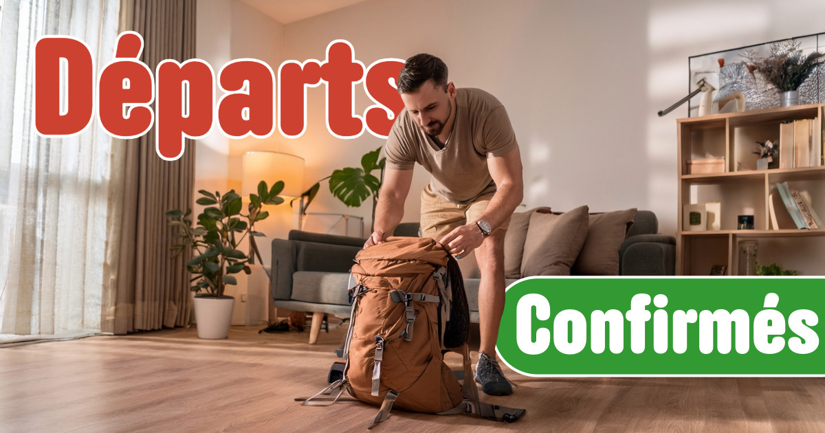 Une personne prépare son sac pour partir sur un départ confirmé