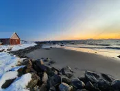 Raquettes sous les aurores boréales